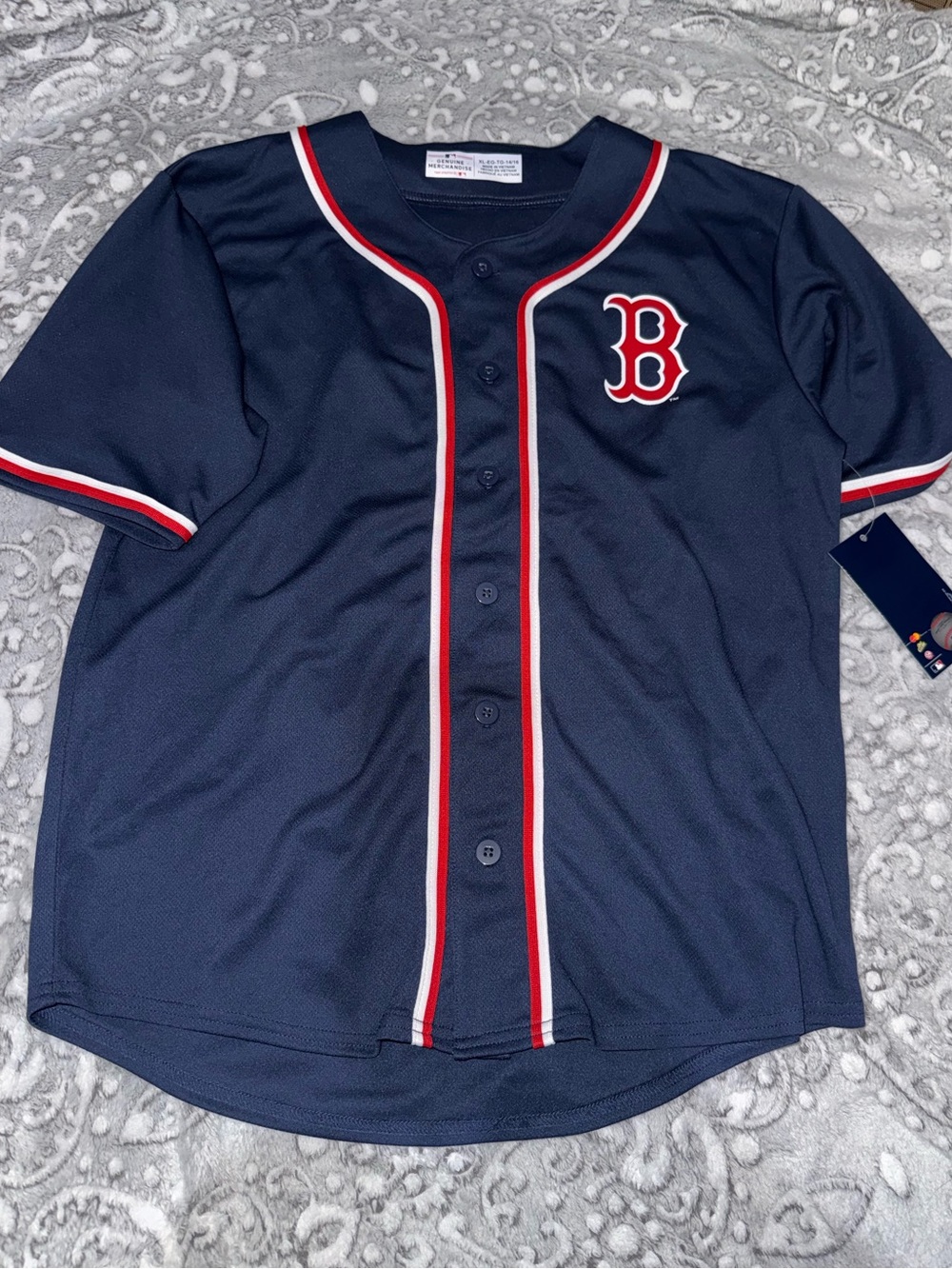 ⚾ Boston Red Sox MLB Navy Baseball Jersey — Youth XL 14/16 — NWT